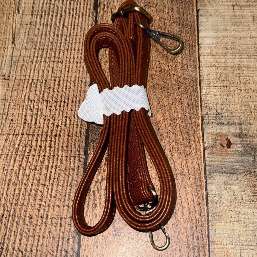 Brown faux leather replacement crossbody bag strap